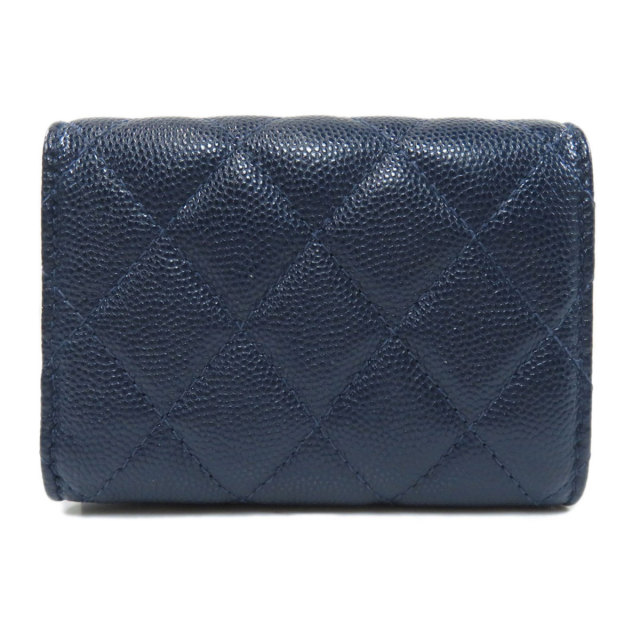CHANEL シャネル タイムレスクラシック シルバー金具 二つ折り財布 