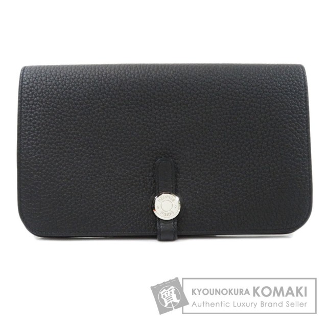 HERMES エルメス ドゴンGM ブラック 黒 シルバー金具 長財布（小銭入れ  