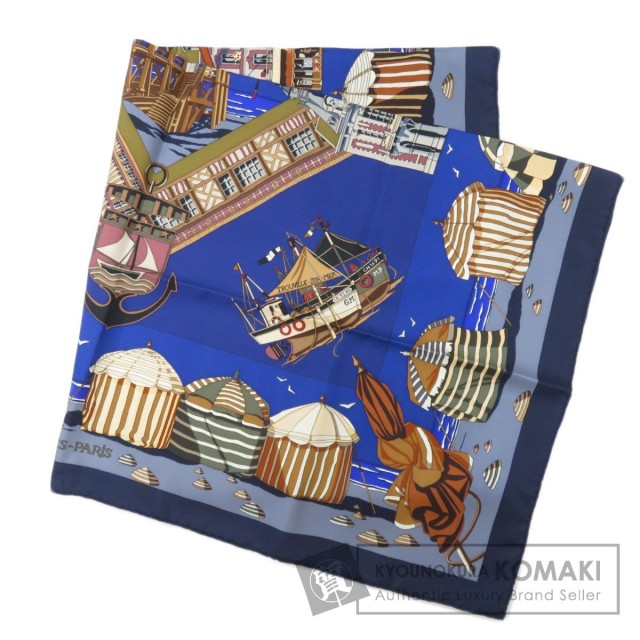 HERMES エルメス カレ90 CHARMES DES PLAGES NORMANDES スカーフ  
