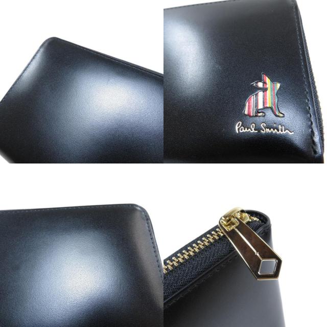 は*ろ様 箱、ブランドカード付きPaul Smith ブラックレザー長財布うさぎ Paul Smith ポール・スミス ウサギモチーフ 長財布（小銭入れ