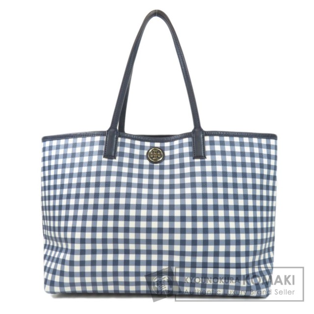 Tory Burch トリーバーチ ロゴモチーフ チェック柄 トートバッグ PVC  