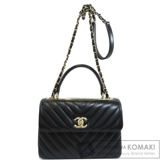 CHANEL シャネル Vステッチ 2WAY シルバー金具 ハンドバッグ レザー 