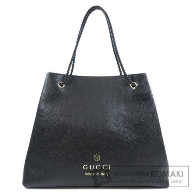 GUCCI レザートートバッグ GUCCI トートバッグ ブラック レザー ボストン