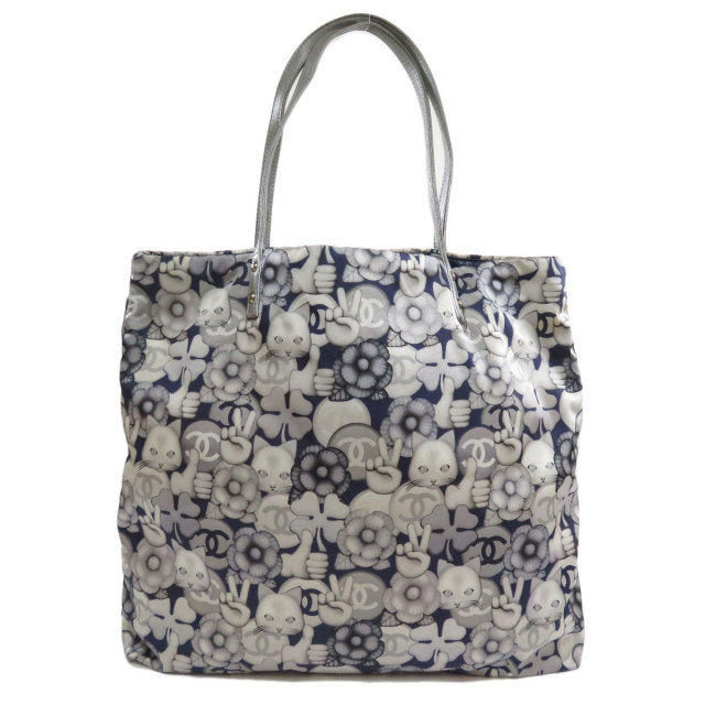 CHANEL シャネル 猫 ココマーク トートバッグ ナイロン素材 レディース
