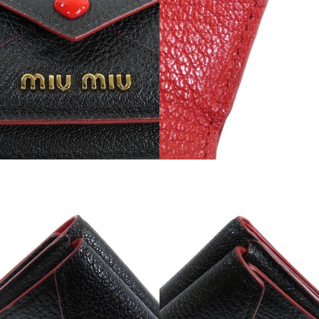 MIUMIU ミュウミュウ 三つ折り財布 ロゴ 二つ折り財布（小銭入れ