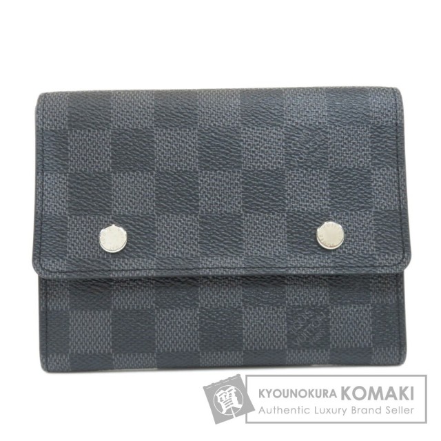 ダミエ　グラフィット　キャンバス　二つ折り長財布　小銭入れ無し LOUIS VUITTON】【小銭入れ無し】ルイヴィトン『ダミエ グラ