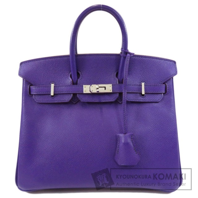 HERMES エルメス バーキン25 パープル シルバー金具 ハンドバッグ  