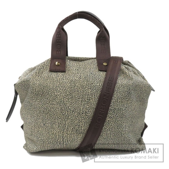 BORBONESE ボルボネーゼ ウズラ柄 2WAY ハンドバッグ ナイロン素材  