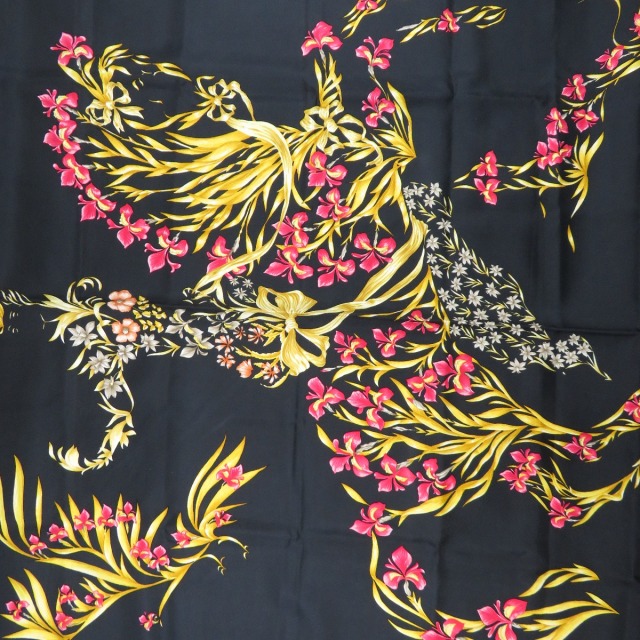 HERMES エルメス カレ90 H d Origny 花咲く馬 スカーフ シルク レディース