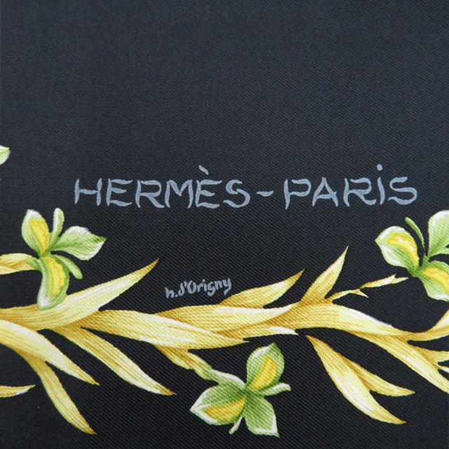 HERMES エルメス カレ90 H d Origny 花咲く馬 スカーフ シルク レディース