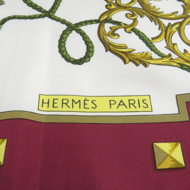 HERMES エルメス カレ90 LES CLES 鍵モチーフ スカーフ シルク レディース