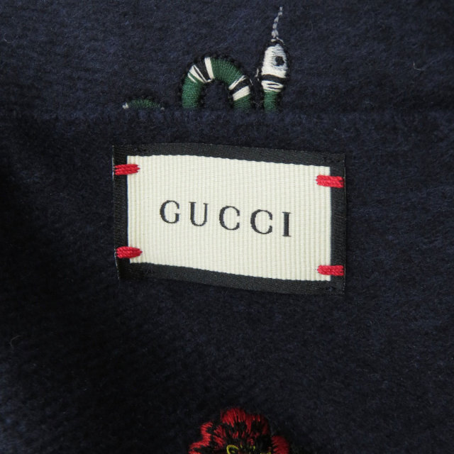 GUCCI グッチ 刺繍 マフラー シルク/カシミヤ レディース