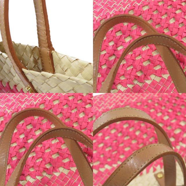 【大人気】TORY BURCH ストロートートバッグ Tory Burch / Ella mini ストロー トートバッグ レザートリム