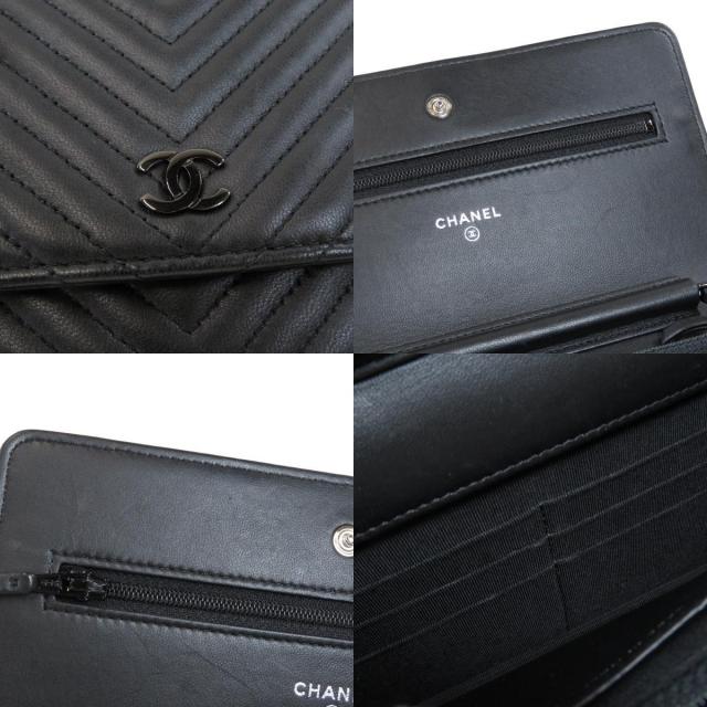 CHANEL シャネル チェーンウォレット Vステッチ ココマーク 長