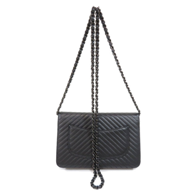 CHANEL シャネル　Vステッチ　ラムスキン　ココマーク　長財布 シャネル Vステッチ ココマーク レザー 長財布 ブラック A50047