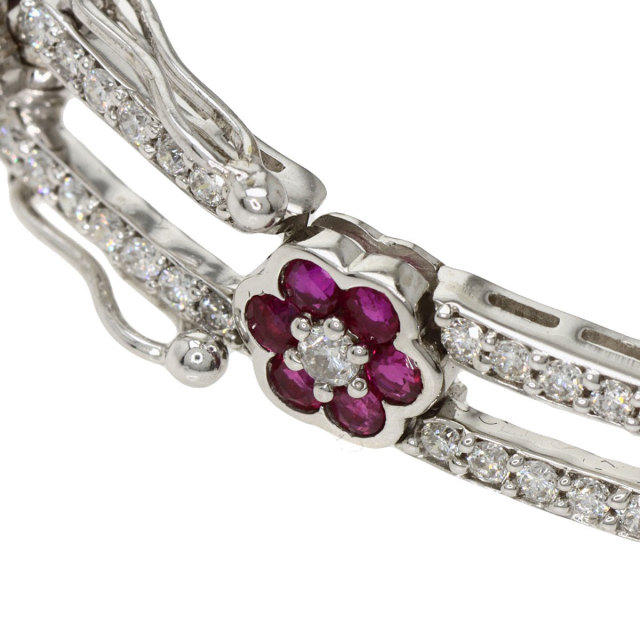 K18ピンクゴールド フラワーモチーフ ダイヤブレスレット