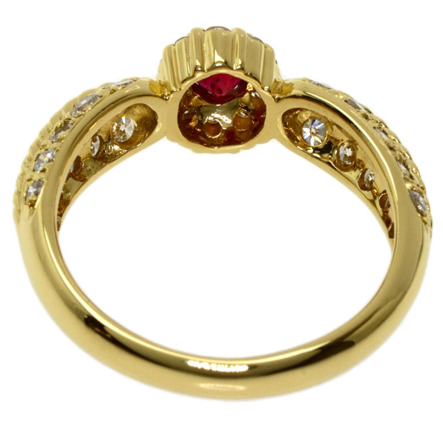 0.33ct ルビー ダイヤモンド リング・指輪 K18イエローゴールド 4.3g 