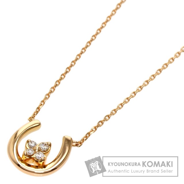 4℃ ヨンドシー ダイヤモンド フラワーモチーフ ネックレス K18ピンク 