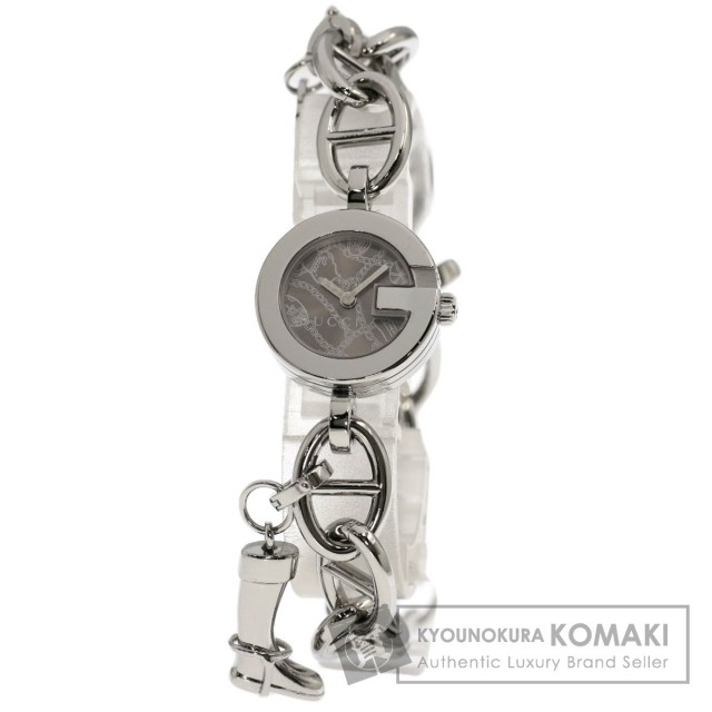 GUCCI グッチ YA107 チャームブレス 腕時計 ステンレススチール/SS  
