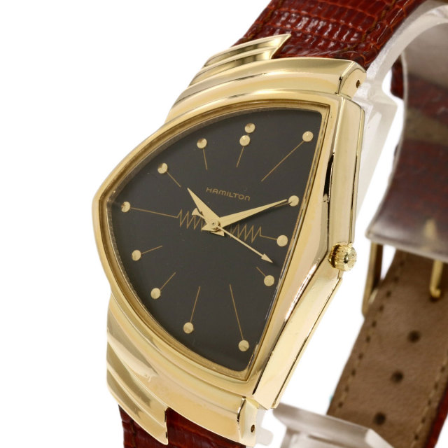 HAMILTON ハミルトン 6108 ベンチュラ 腕時計 GP/革 メンズ ブランド京