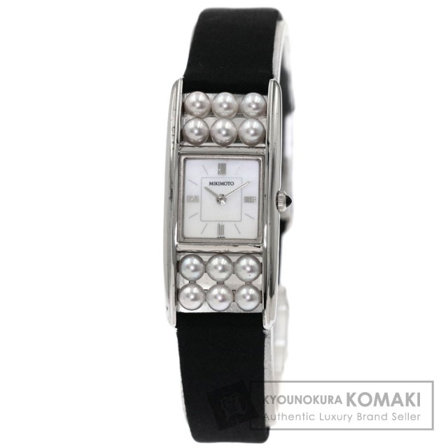 MIKIMOTO ミキモト パール 真珠 スクエアフェイス 腕時計 ステンレス  
