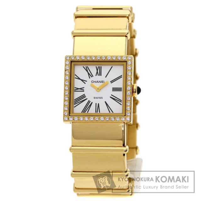 CHANEL シャネル マドモアゼル ダイヤモンドベゼル 腕時計 K18イエロー  