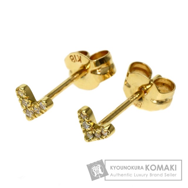 AHKAH アーカー ローラハート ダイヤモンド ピアス K18イエロー 