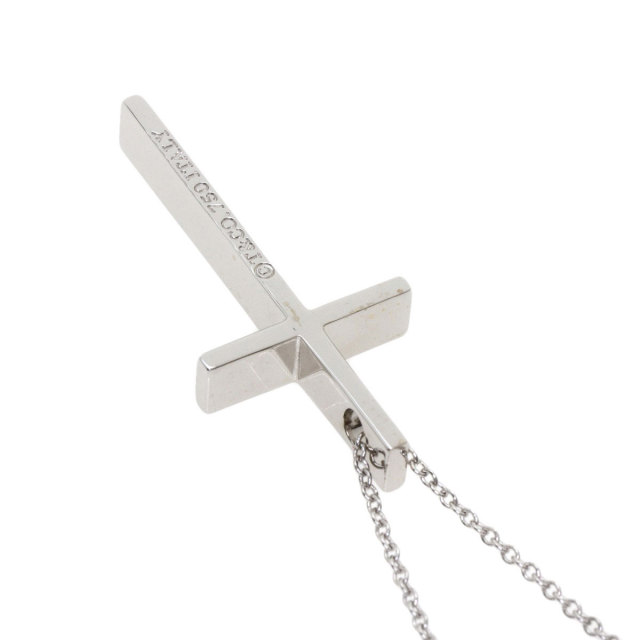 TIFFANY&Co. ティファニー クロス ネックレス K18ホワイト