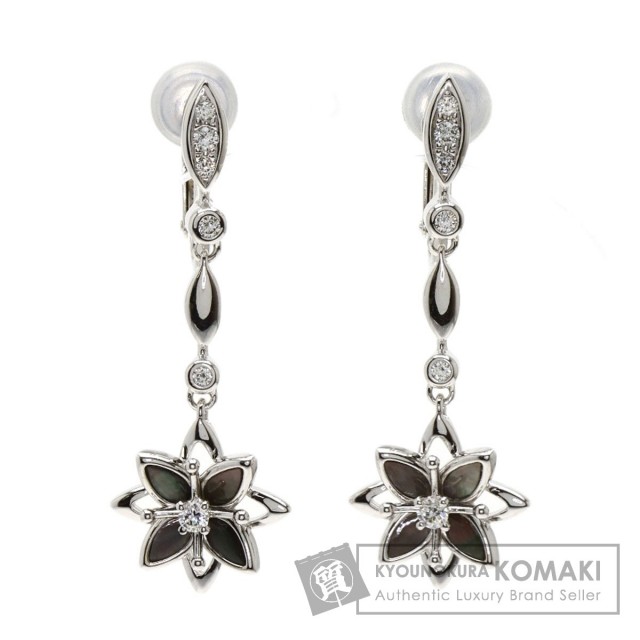 TASAKI タサキ ダイヤモンド ブラックシェル イヤリング K18ホワイト 