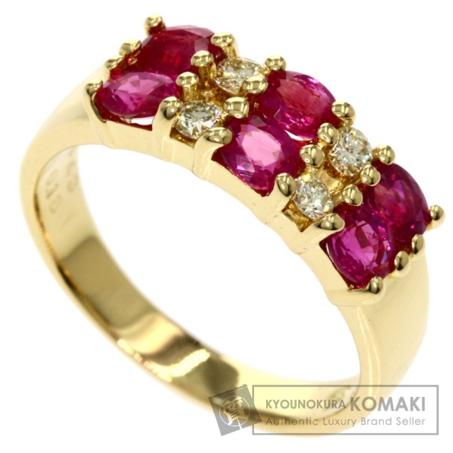 1.43ct ルビー ダイヤモンド リング・指輪 K18イエローゴールド 4.9g 