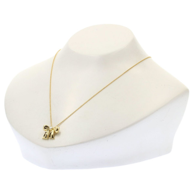TIFFANY&Co. ティファニー リボン 1P ダイヤモンド ネックレス K18 