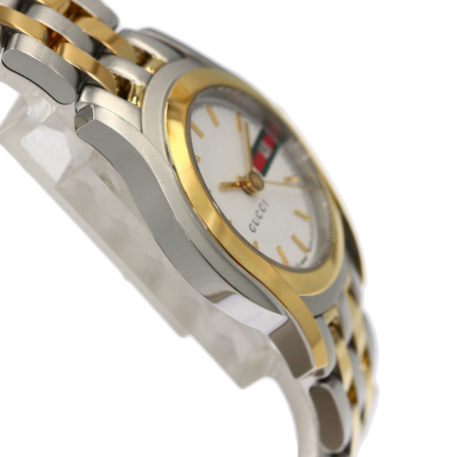 GUCCI グッチ 5500L ラウンドフェイス コンビ 腕時計 ステンレス