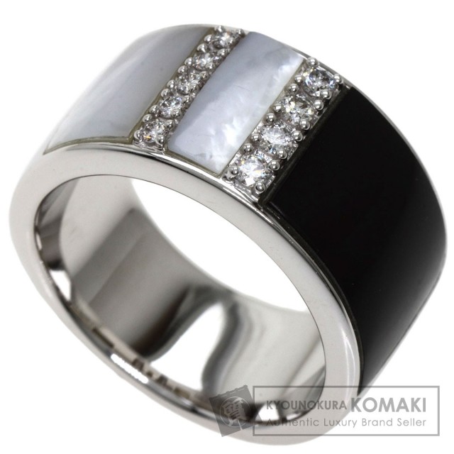 オニキス　ホワイトゴールドリング　鑑定証 ケース付 TASAKI タサキ オニキス ホワイトシェル ダイヤモンド リング