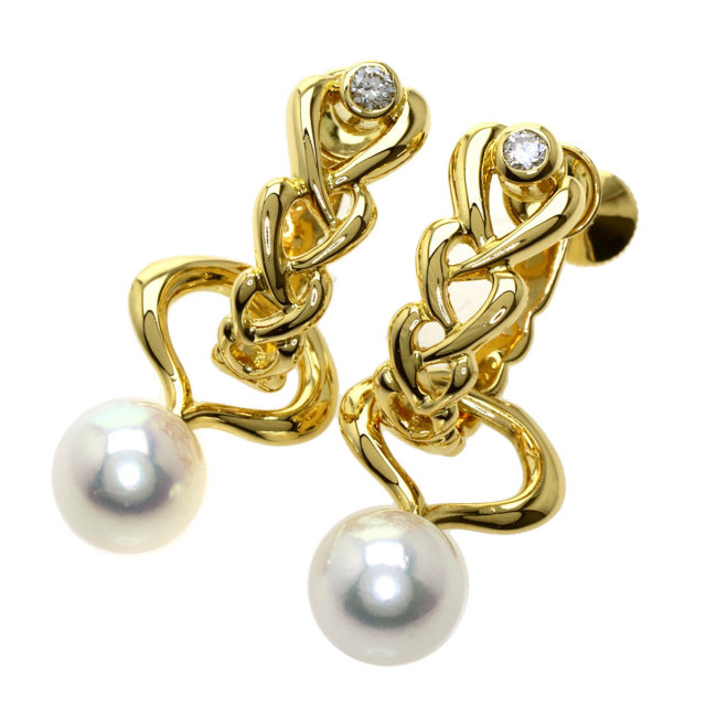 MIKIMOTO ミキモト アコヤパール 真珠 ダイヤモンド チャーム付き 
