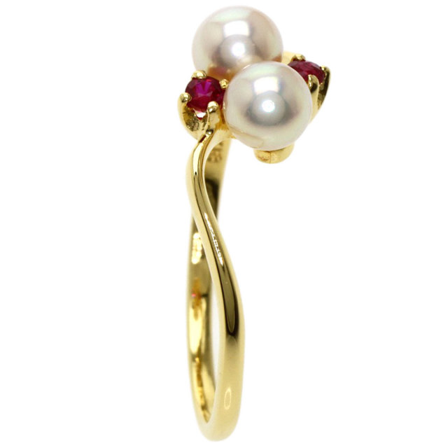 MIKIMOTO ミキモト パール 真珠 ルビー リング・指輪 K18イエロー 