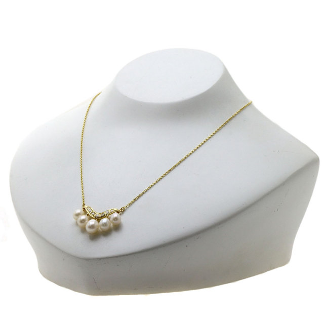MIKIMOTO ミキモト パール 真珠 ダイヤモンド ネックレス K18イエロー  
