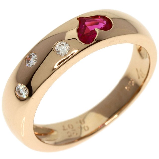 Ponte Vecchio ハート ルビー ダイヤモンド リング・指輪 K18PG レディース