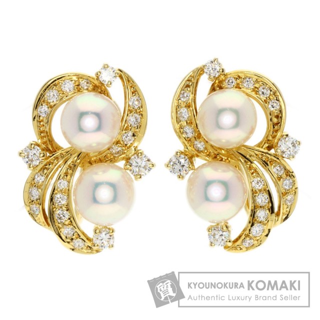 MIKIMOTO ミキモト アコヤパール ダイヤモンド 真珠 イヤリング 
