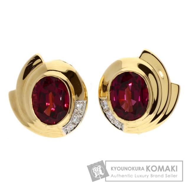 POLA ポーラ ガーネット ダイヤモンド イヤリング プラチナPT900/K18YG  