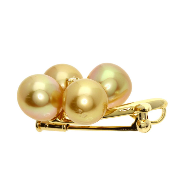TASAKI タサキ 2WAY 南洋ゴールデンパール ダイヤモンド ブローチ K18  