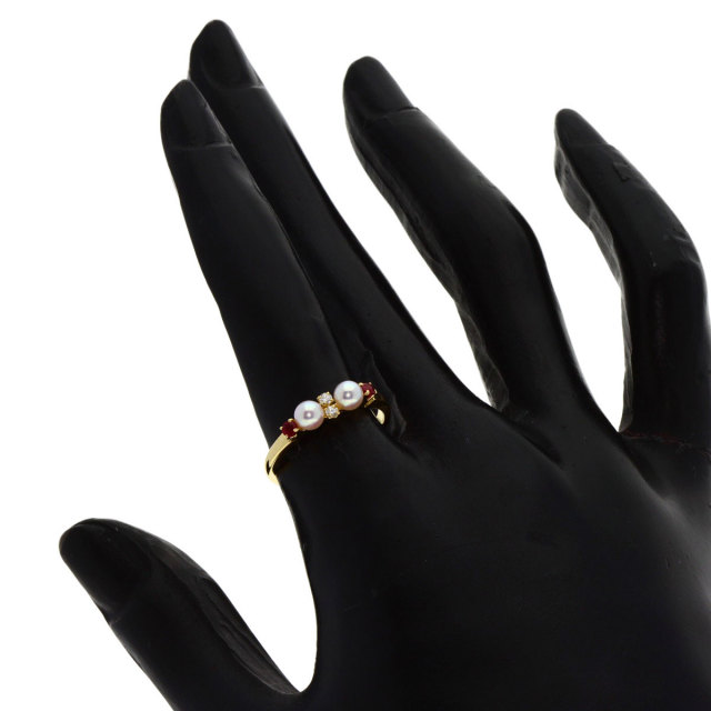 MIKIMOTO ミキモト ベビーパール 真珠 ダイヤモンド ルビー リング 
