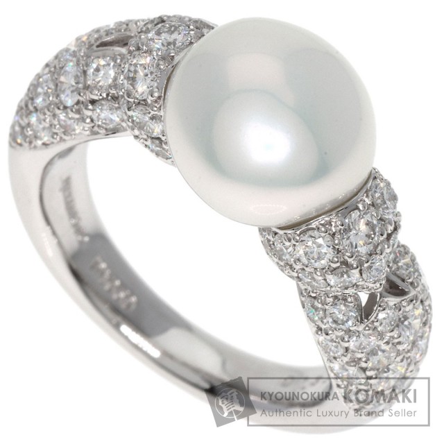 ミキモト Pt950 アコヤ真珠 ダイヤモンド リング 径約8.2mm Aランク  