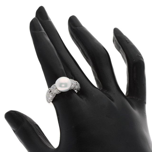 ミキモト　パール　真珠　リング　指輪　ダイヤ　プラチナ MIKIMOTO ミキモト パール 真珠 ダイヤモンド リング・指輪