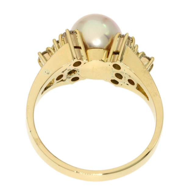 MIKIMOTO ミキモト アコヤパール 真珠 ダイヤモンド リング・指輪 K14 