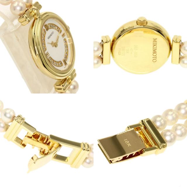 MIKIMOTO ミキモト パールウォッチ 真珠 ダイヤモンド 腕時計 K18  