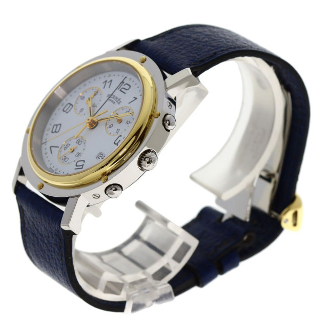 HERMES エルメス CL1.920 クリッパークロノ 腕時計 OH済 ステンレス 