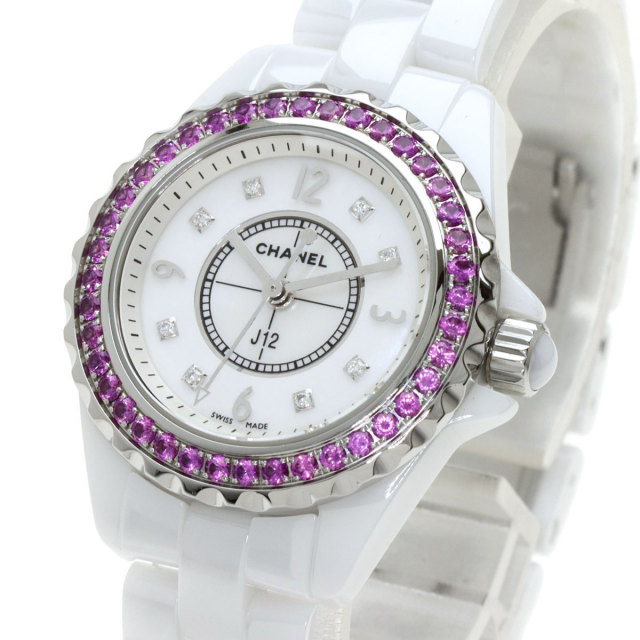 CHANEL シャネル H3243 J12 ピンクサファイア ダイヤモンド 29mm