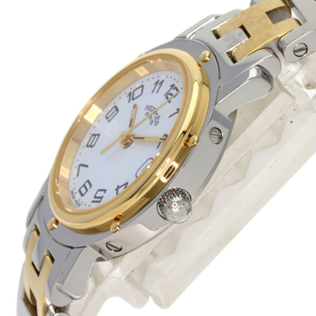 HERMES CL4.220 クリッパー 新型バックル 腕時計 SS SSxGP レディース 