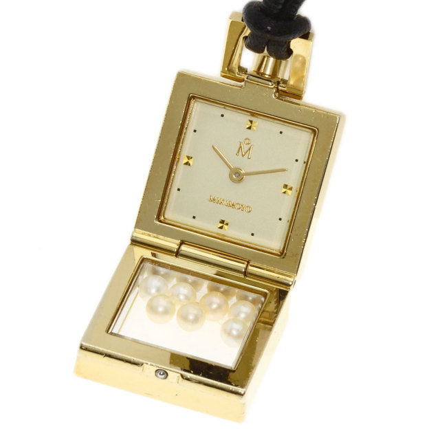 MIKIMOTO ミキモト ペンダントウォッチ パール 真珠 腕時計 GP/GP  