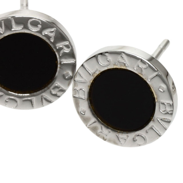 BVLGARI ブルガリ ブルガリブルガリ オニキス ピアス K18ホワイト  